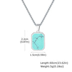 Blue-Green Stone Pendant Necklace Set for Layering