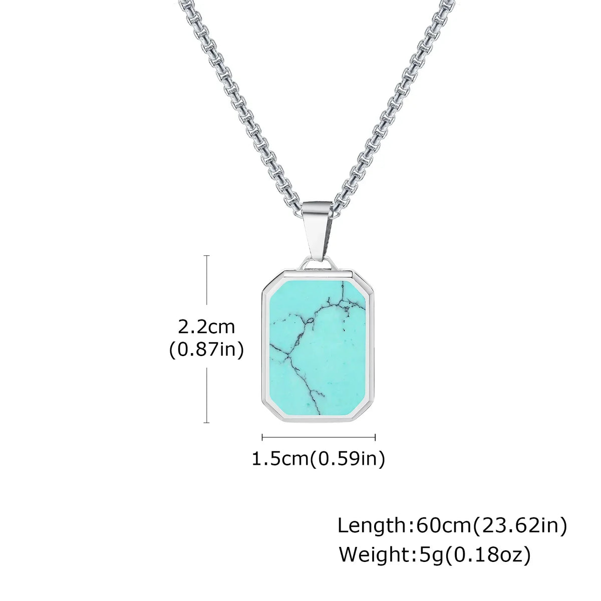 Blue-Green Stone Pendant Necklace Set for Layering