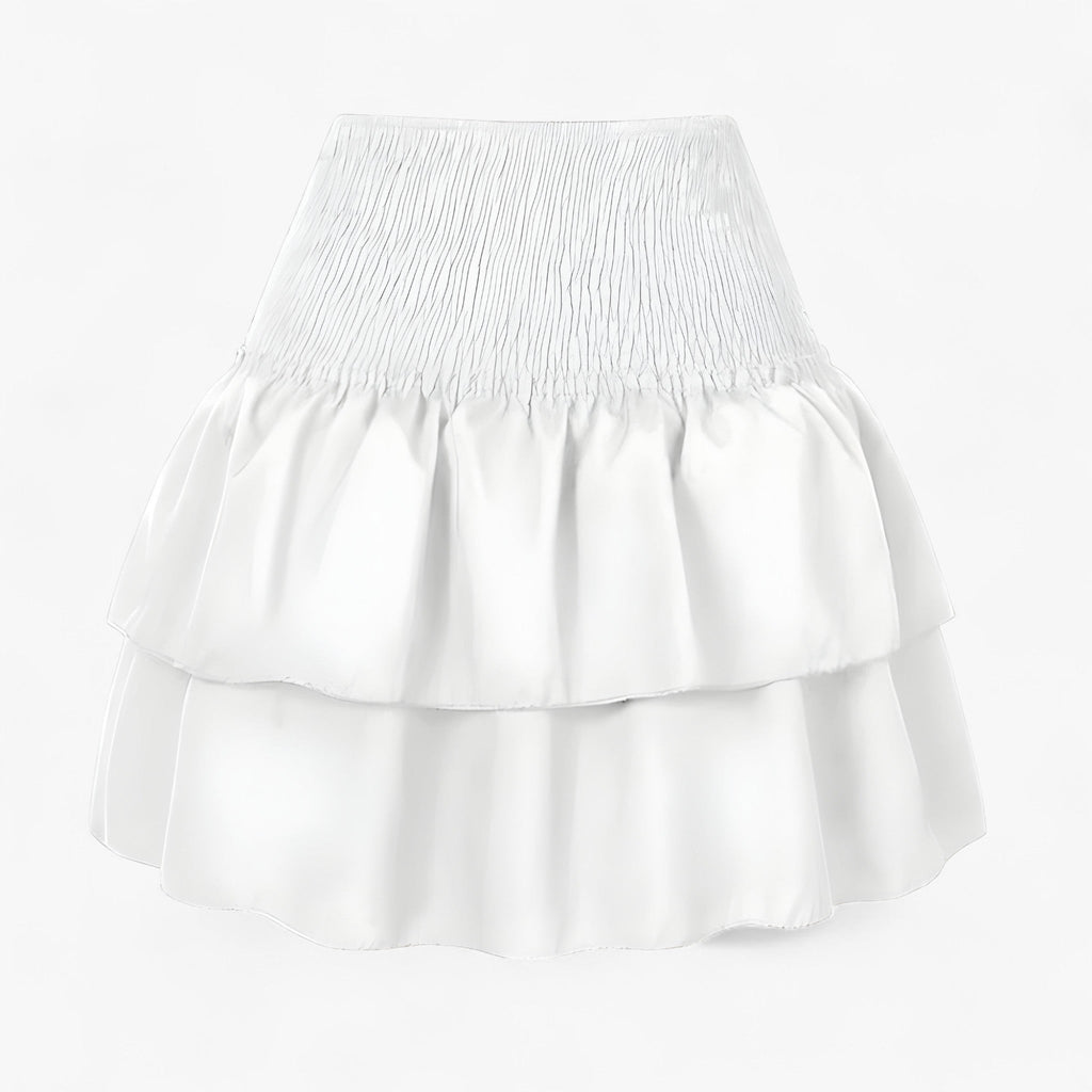 Boho High-Waisted Mini Skirt with Embroidered Trim