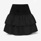 Boho High-Waisted Mini Skirt with Embroidered Trim