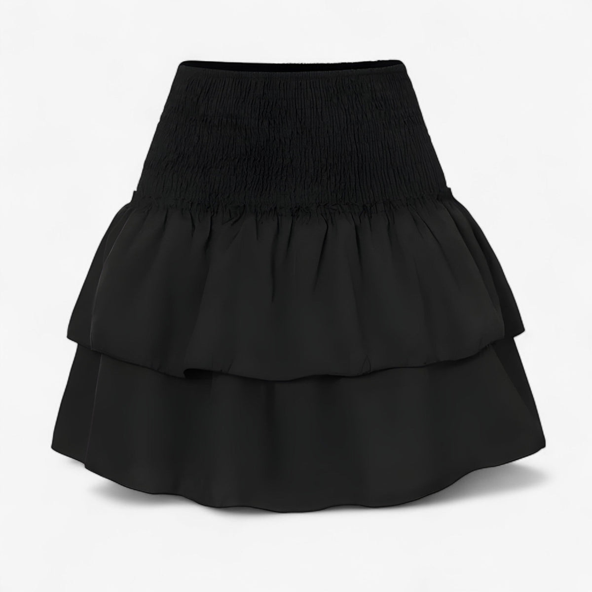 Boho High-Waisted Mini Skirt with Embroidered Trim