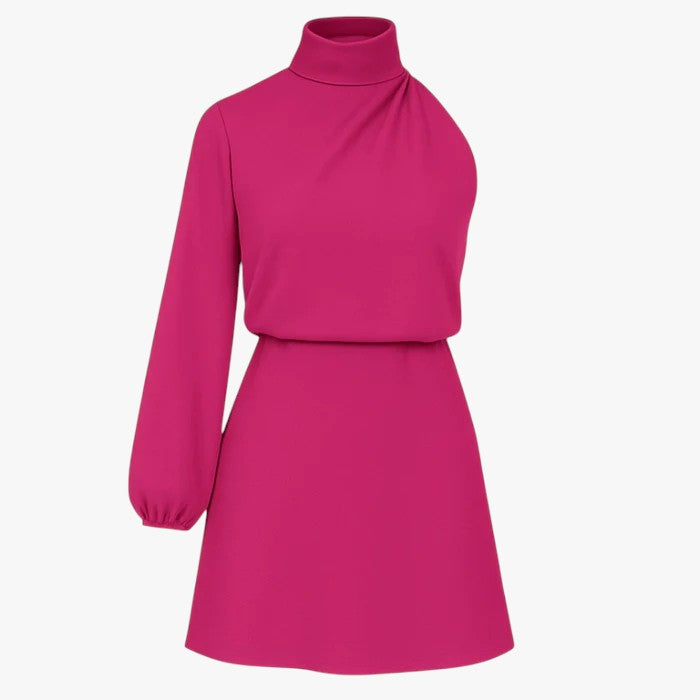 Vestido de satén de un solo hombro para eventos de noche y cenas
