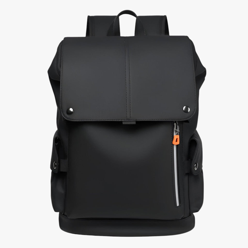 Water-Resistant PU Leather Laptop Backpack with USB Port