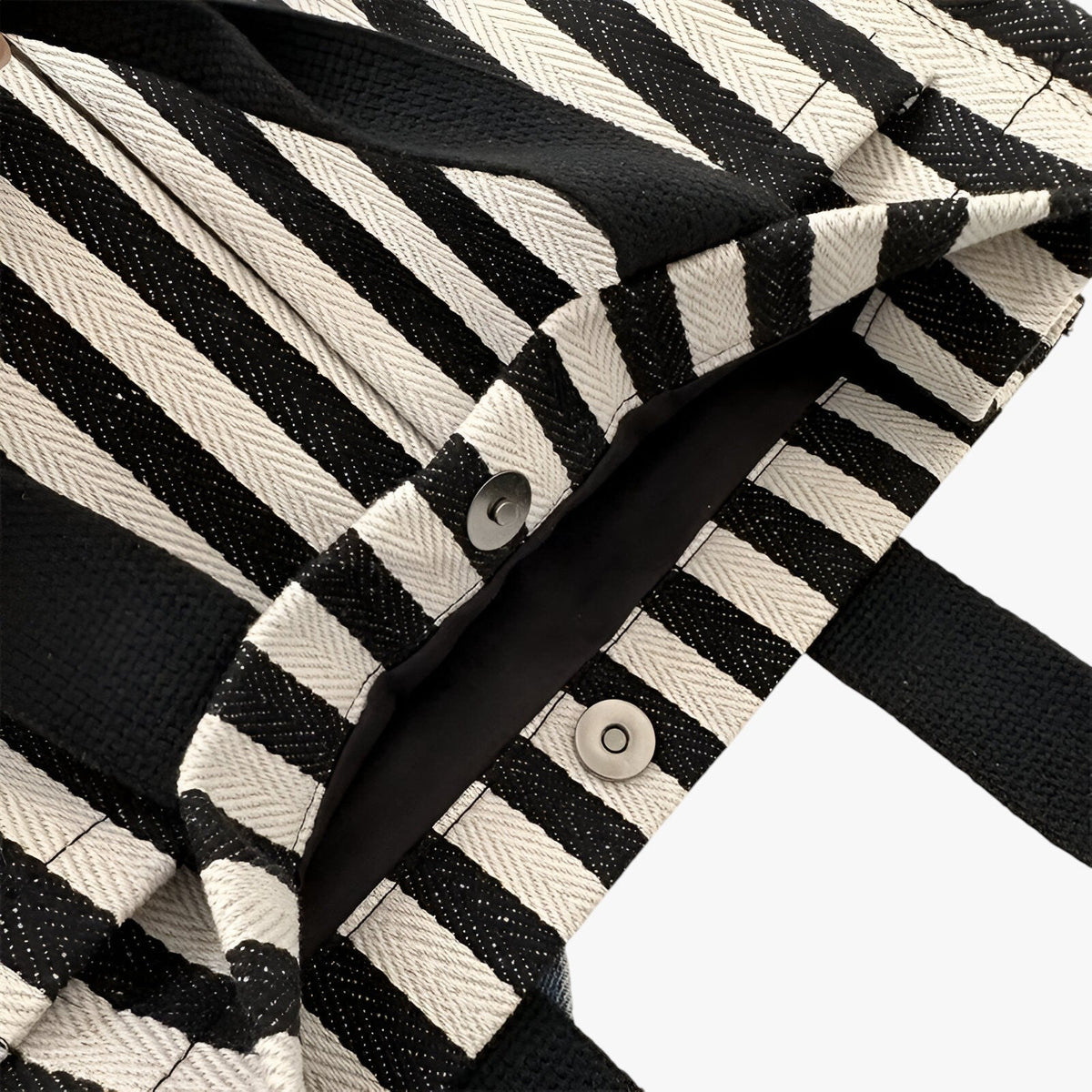 Spacious Striped Canvas Shoulder Bag for Day and Travel