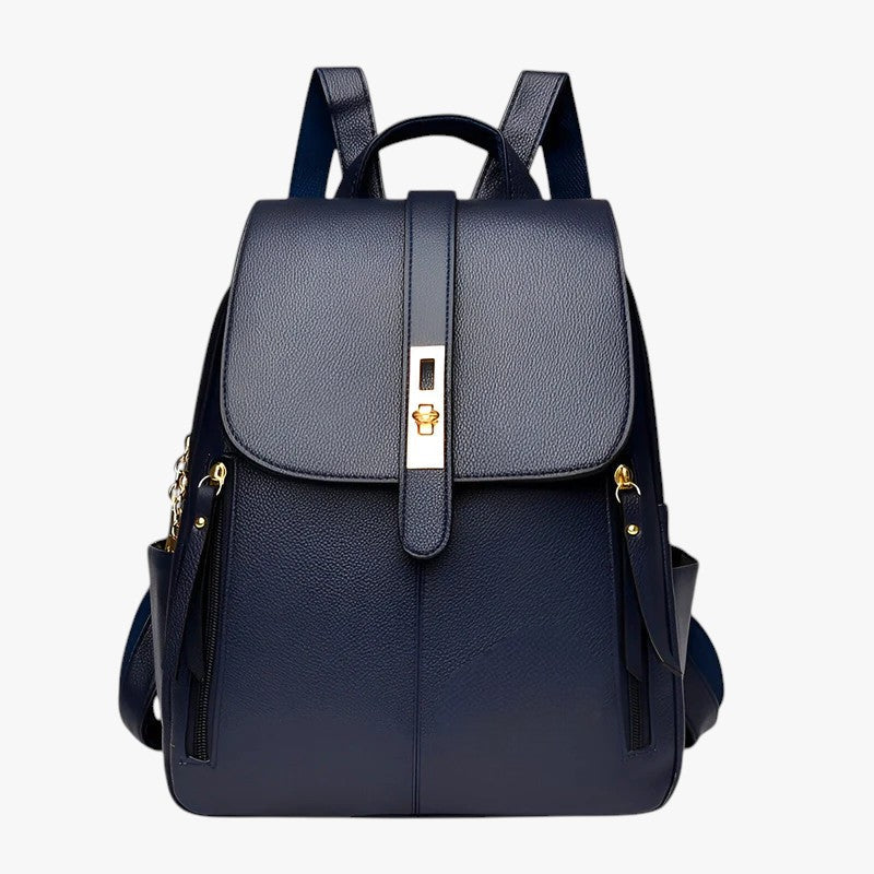Mochila de piel sintética con tirantes ajustables para viajar