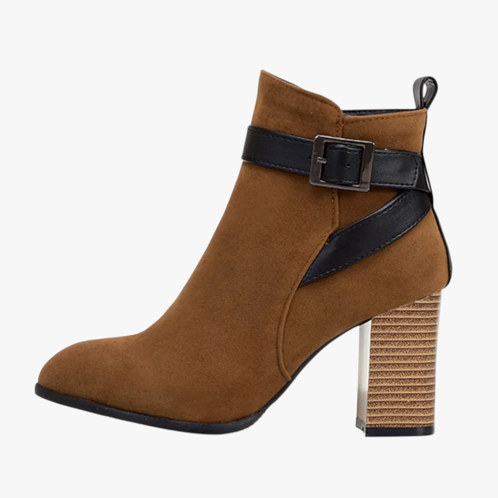 Botas altas con hebilla y cremallera lateral para otoño e invierno