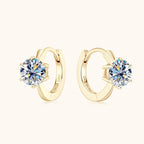 Six-Claw Zirconia Stud Earrings with Classic Setting