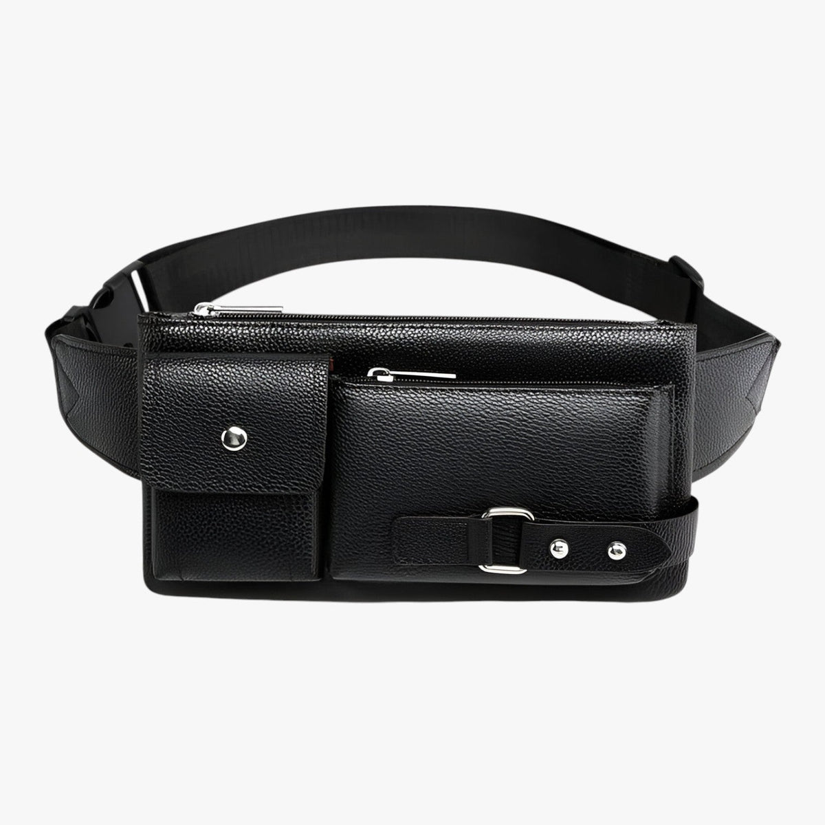 Faux Leather Belt Bag with an Adjustable Crossbody Strap