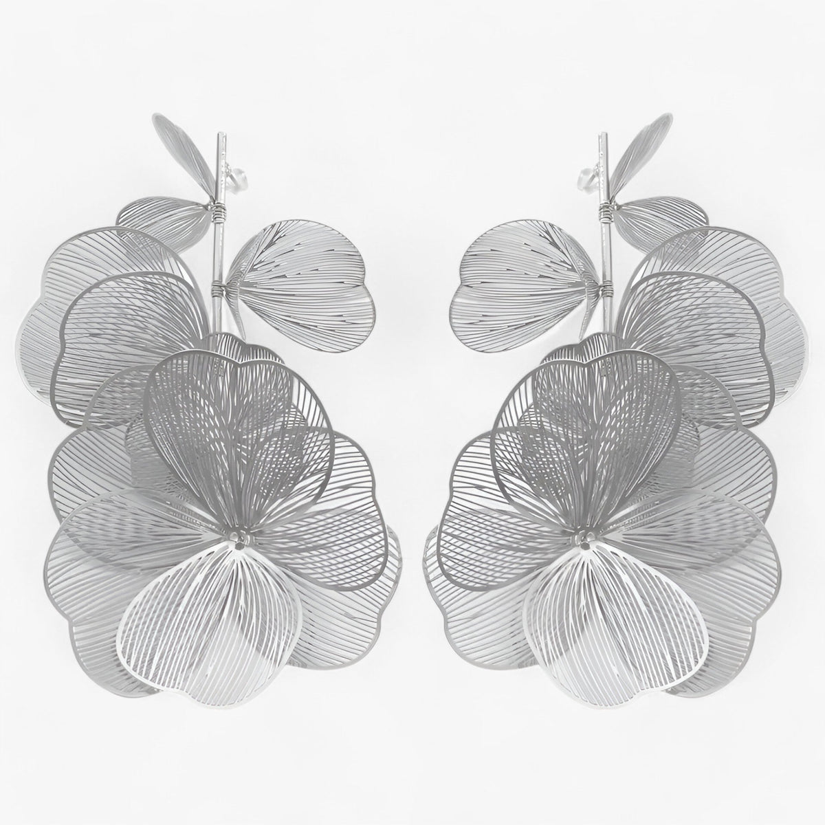 Vintage Flower Fringe Earrings with Tassel Detail