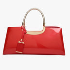 Lightweight Faux Leather Shoulder Bag with Inner Pockets
