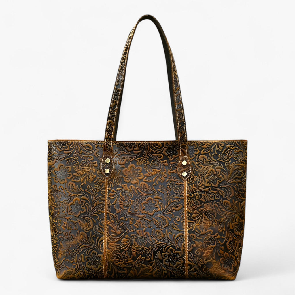 Retro-Style Faux Leather Tote Bag with Spacious Interior