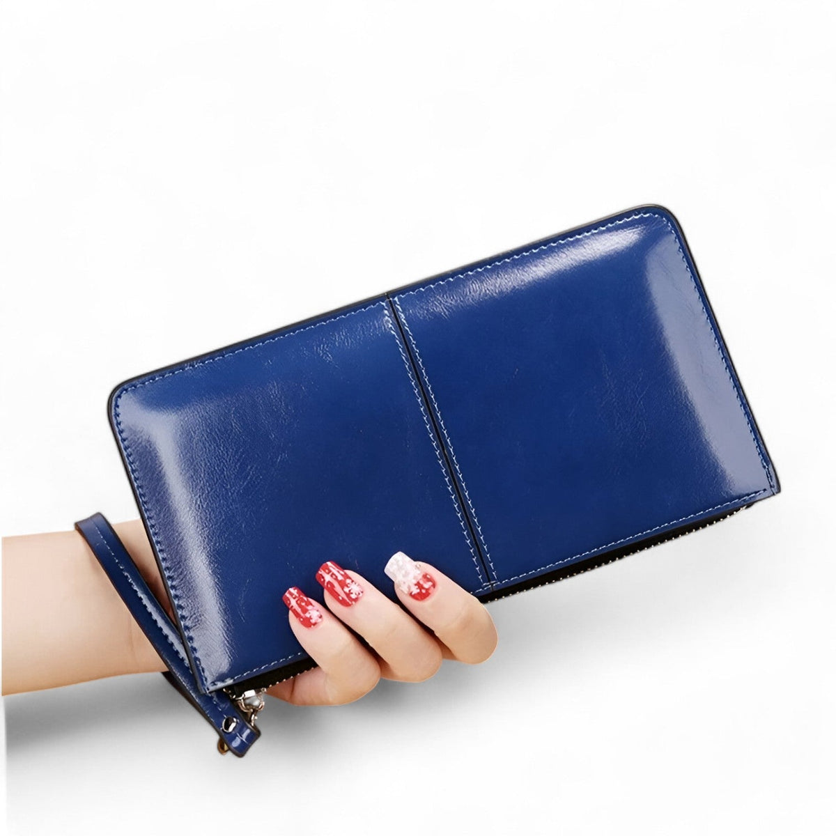 Vintage-Style PU Leather Wallet with Wrist Strap