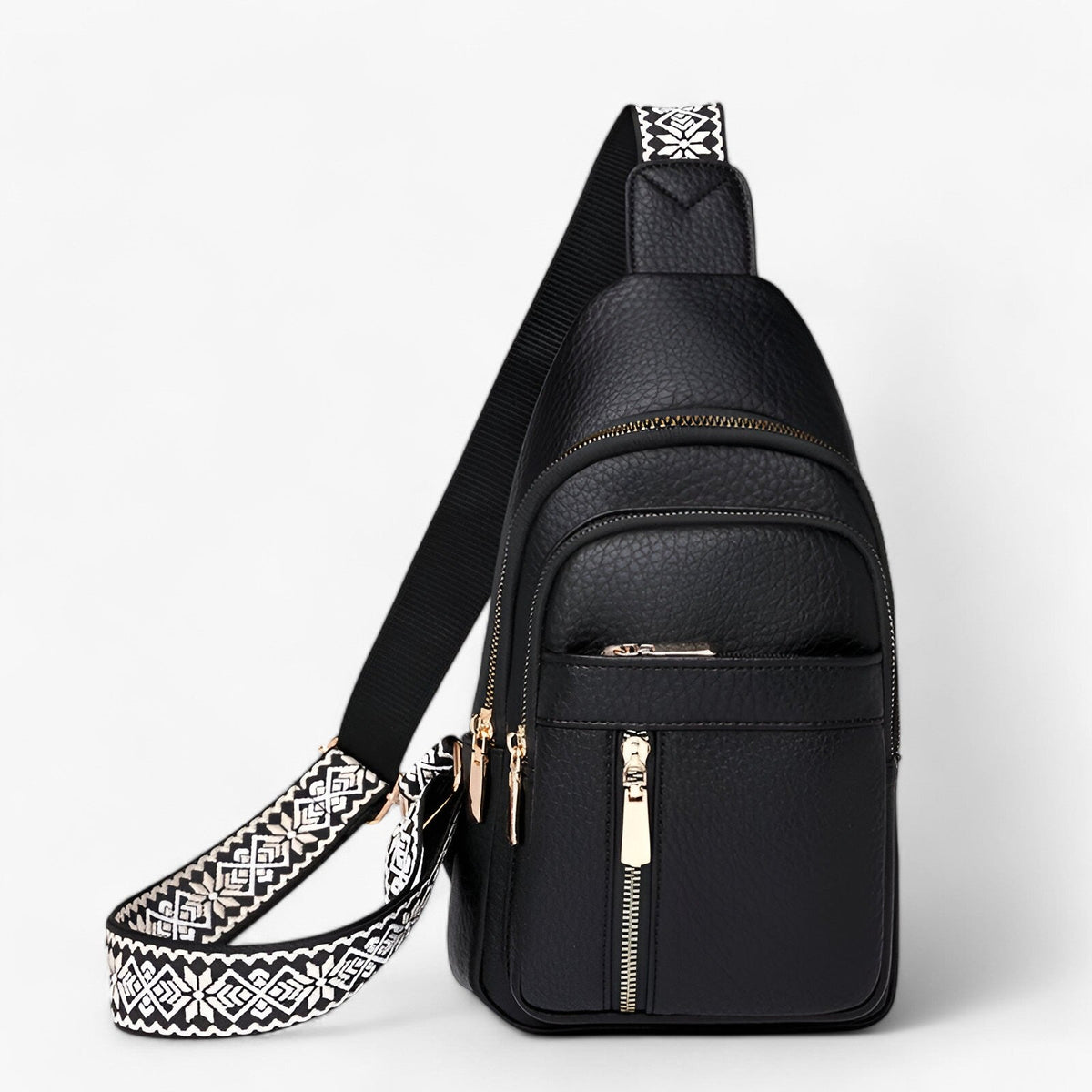 Compact PU Leather Chest Bag with Adjustable Strap