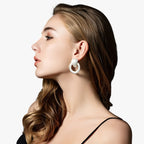 Clip-On Drop Earrings with Hanging Pendant Design