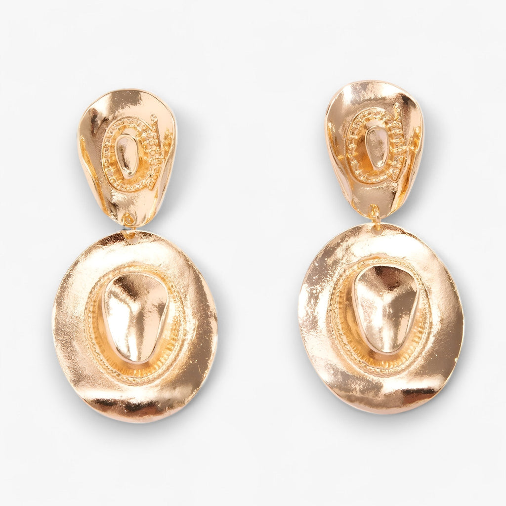 Vintage Cowboy Hat-Inspired Conical Statement Earrings