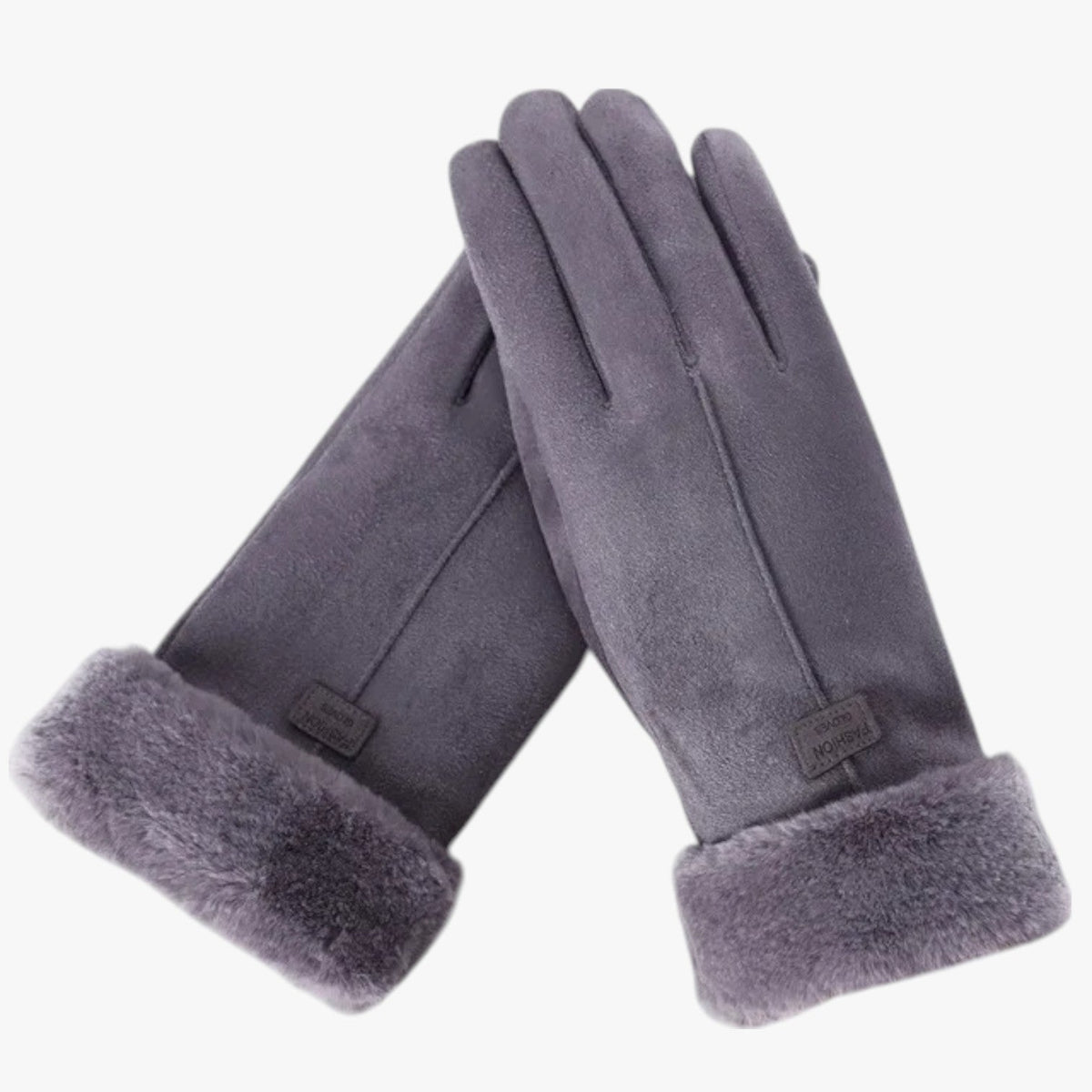 Soft Plush-Lined Windproof Gloves with Touchscreen Fingertips