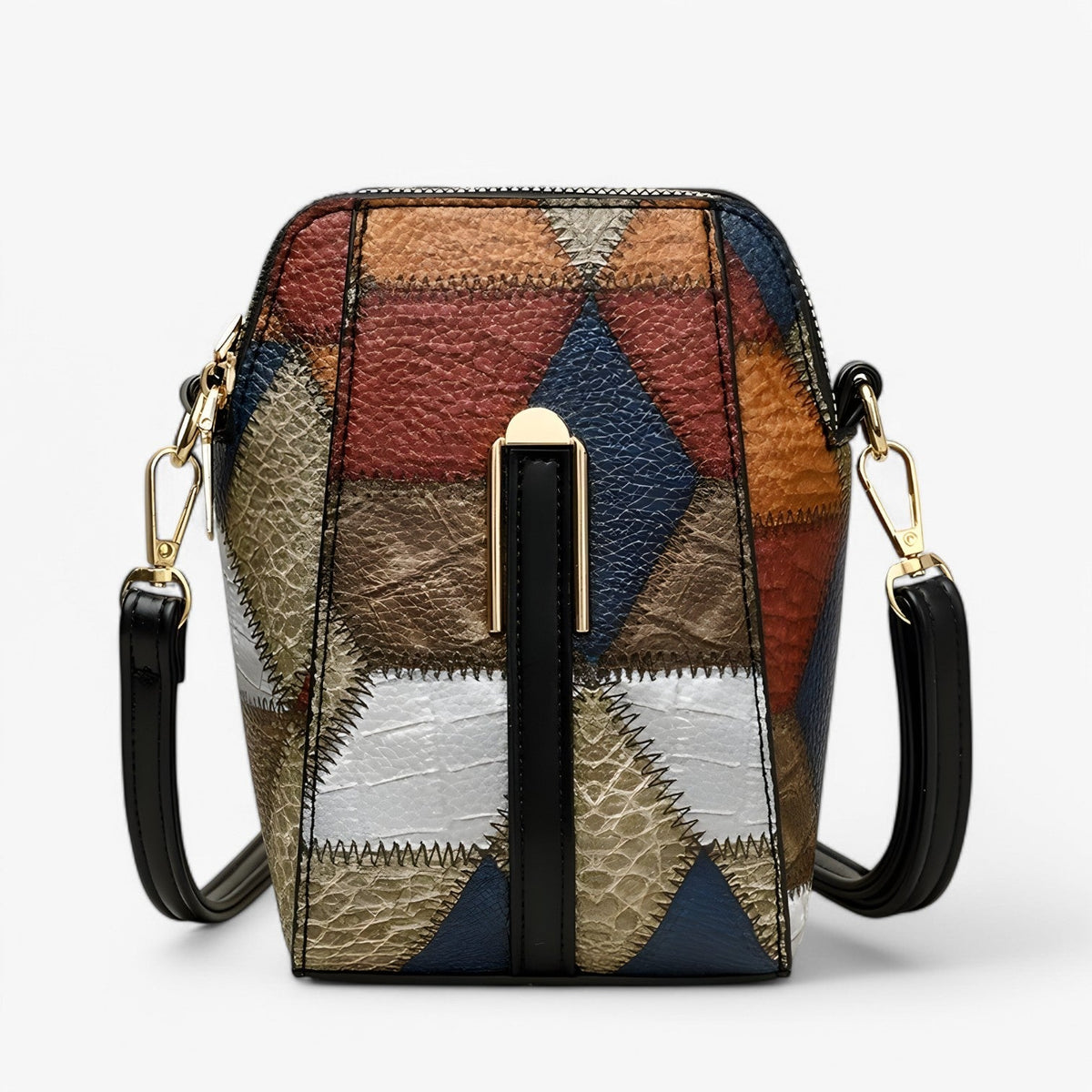 Compact PU Leather Bag with Zip Pockets for Essentials