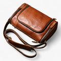 Vintage Structured Shoulder Bag with Multiple Compartments