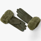 Guantes táctiles de aspecto ante con forro de terciopelo