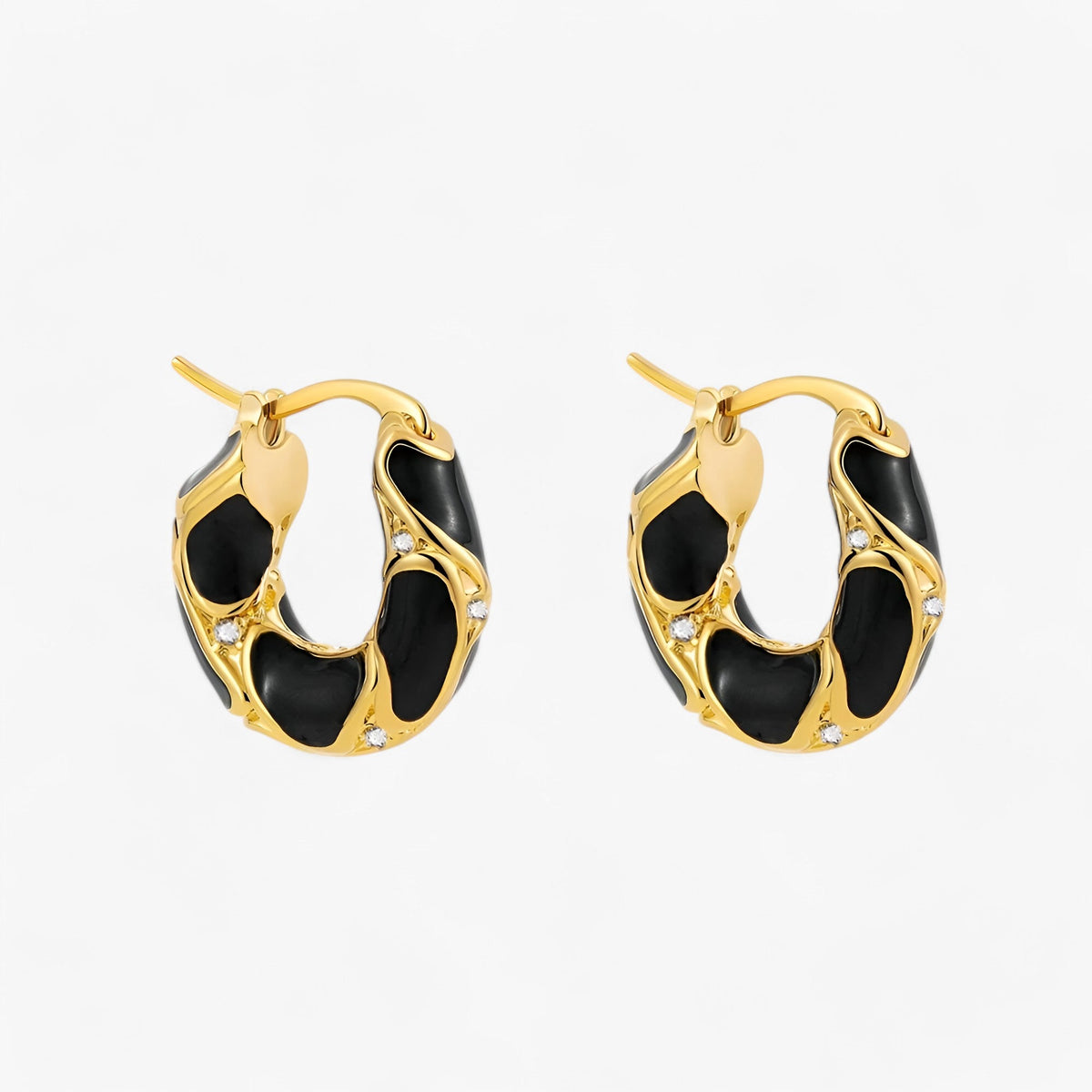 Pendientes de aro vintage de esmalte con acabado resistente para el día a día