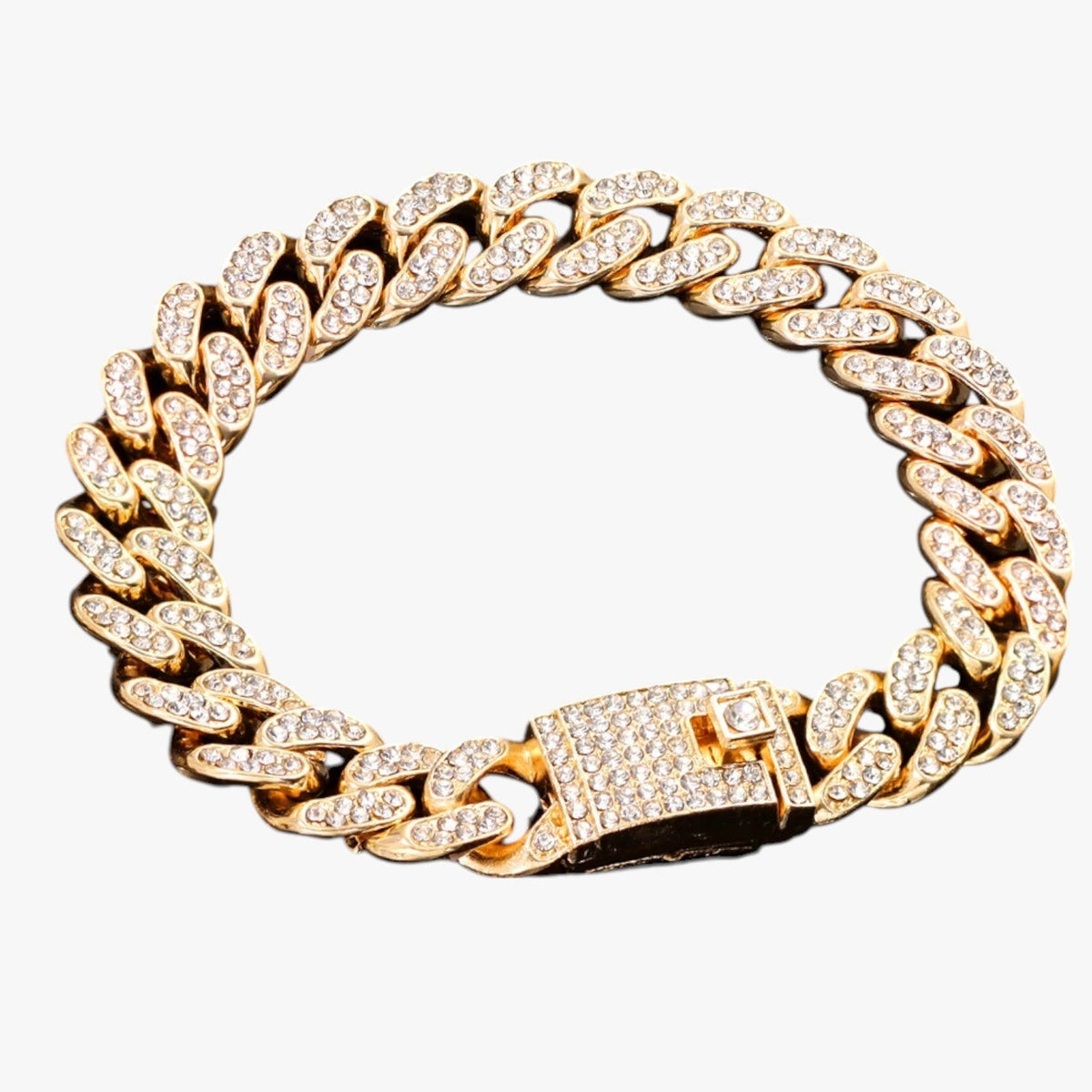Crystal Tennis Bracelet with Heart Charm Detail