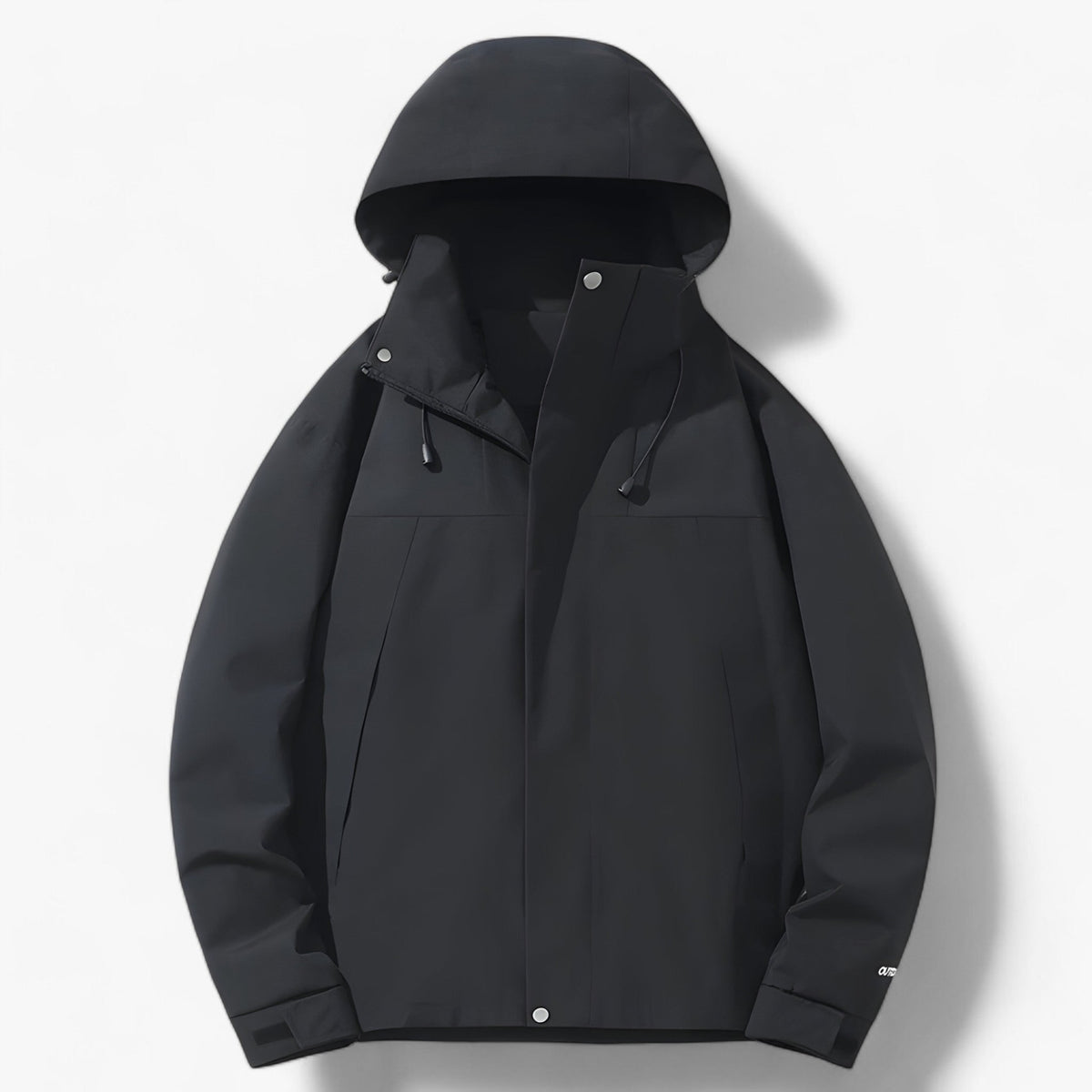Unisex Water-Resistant Outdoor Jacket with Adjustable Hood