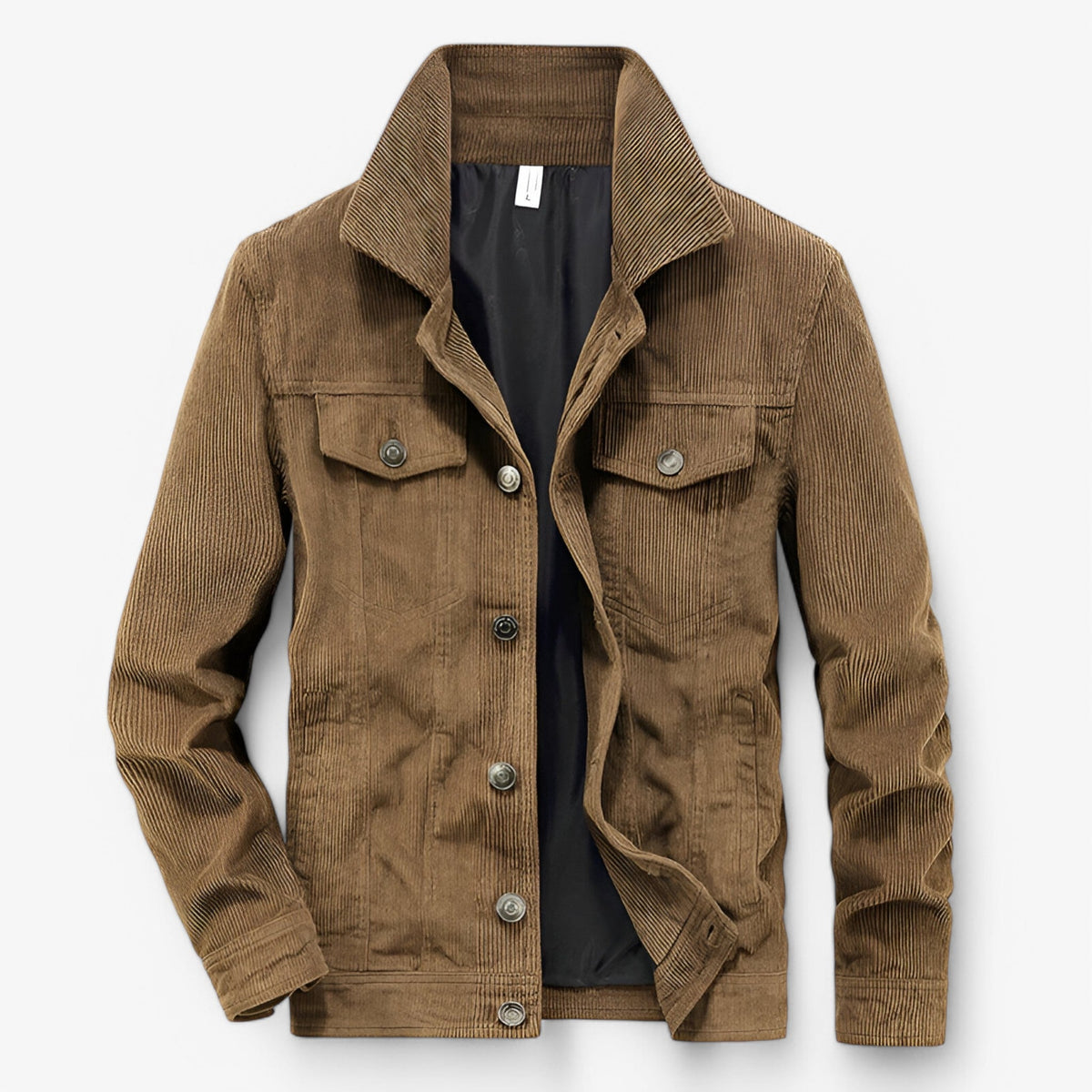 Ribbed Corduroy Jacket with a Structured Vintage Cut