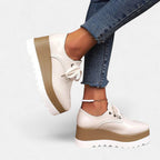 Lace Up Platform Derby Shoes with Square Toe