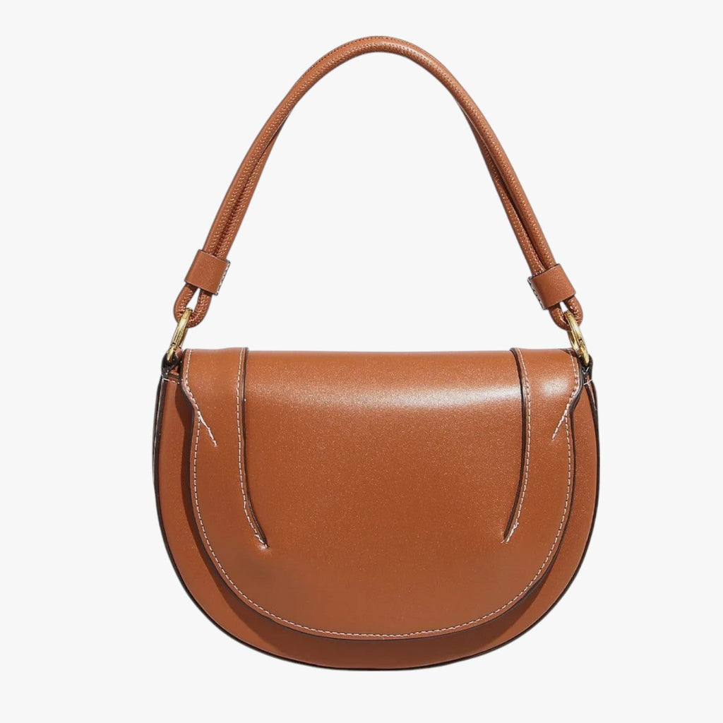 Bolso de hombro compacto en burdeos de piel sintética PU