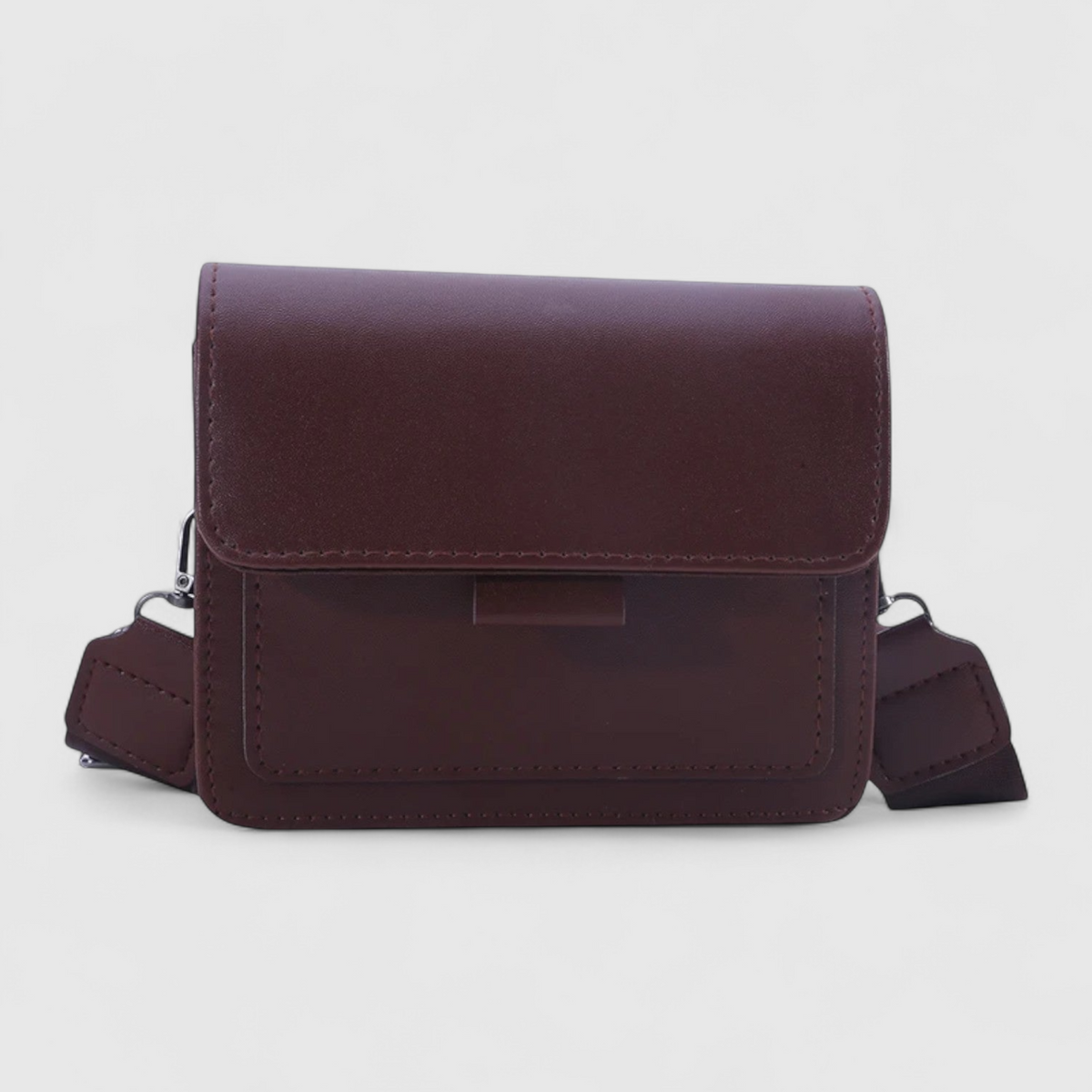 Retro Square Shoulder Bag with Wide Strap