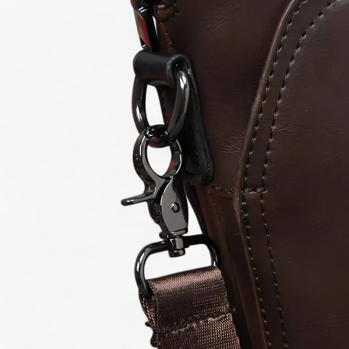 Faux Leather Handbag with a Padded 14-Inch Laptop Compartment