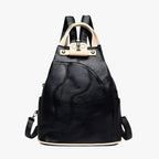 Faux Leather Backpack with Laptop Compartment for Travel