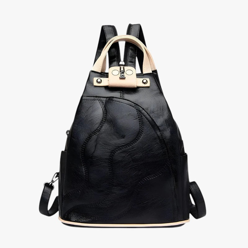 Faux Leather Backpack with Laptop Compartment for Travel