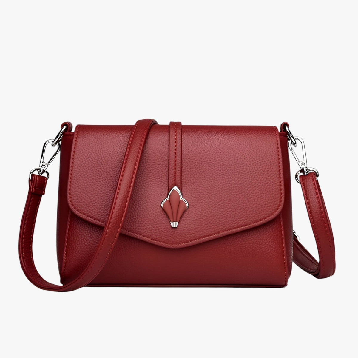 Structured PU Leather Shoulder Bag with Adjustable Strap