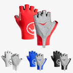 Guantes de ciclismo de medio dedo con paneles de malla transpirable
