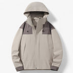 Unisex Water-Resistant Outdoor Jacket with Adjustable Hood