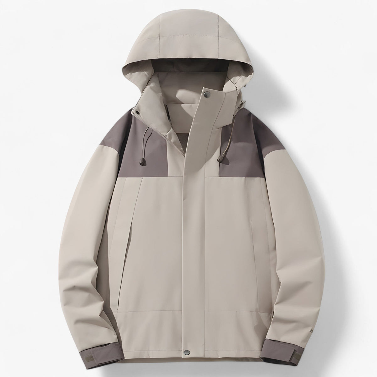 Unisex Water-Resistant Outdoor Jacket with Adjustable Hood