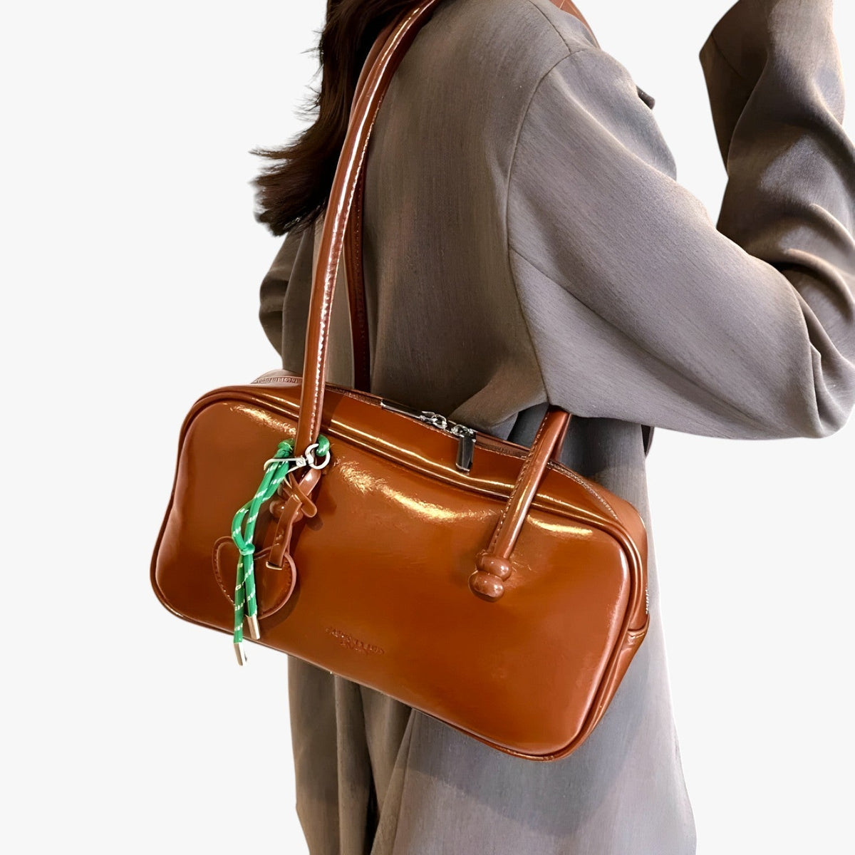 Vintageinspirerad strukturerad arbetsväska i tote-modell