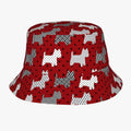 Gorro de pescador de algodón de ala ancha con estampado de lunares