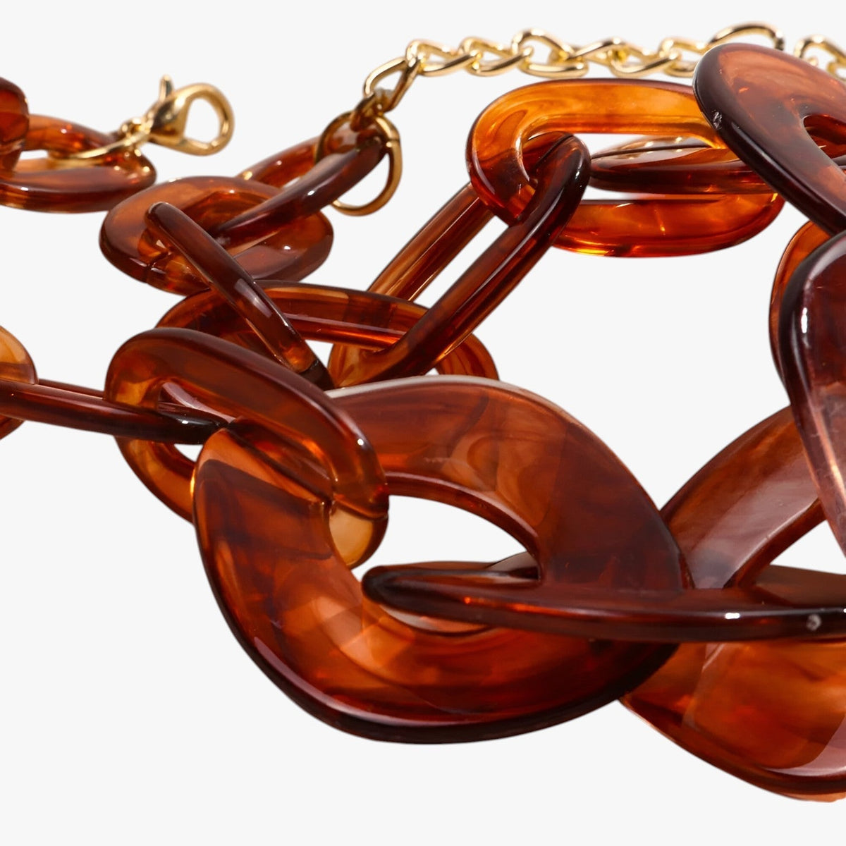 Geometric chain choker in acrylic with colour accents
