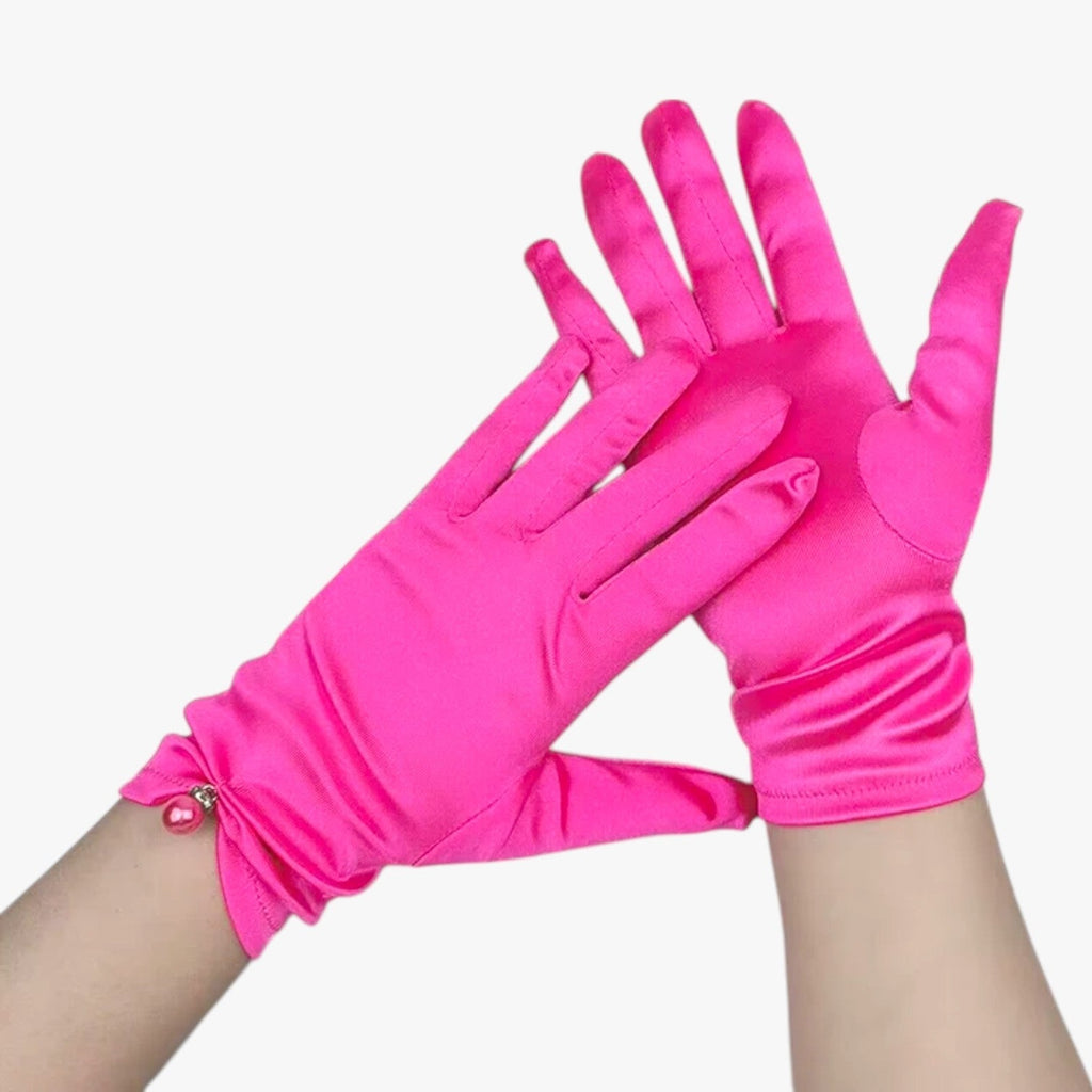 Satin Gloves with Pearl Detail for Ceremonies