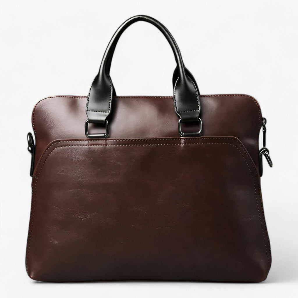 Faux Leather Handbag with a Padded 14-Inch Laptop Compartment