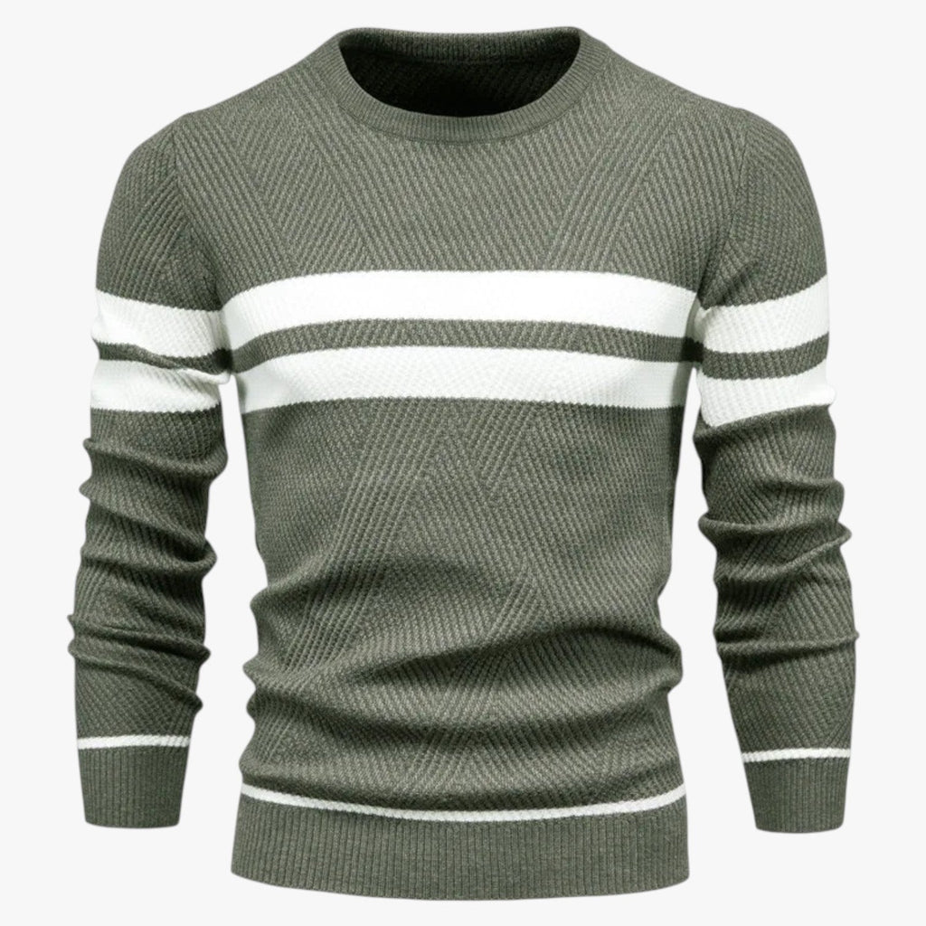 Slim-Fit Autumn Sweater with Subtle Floral Print