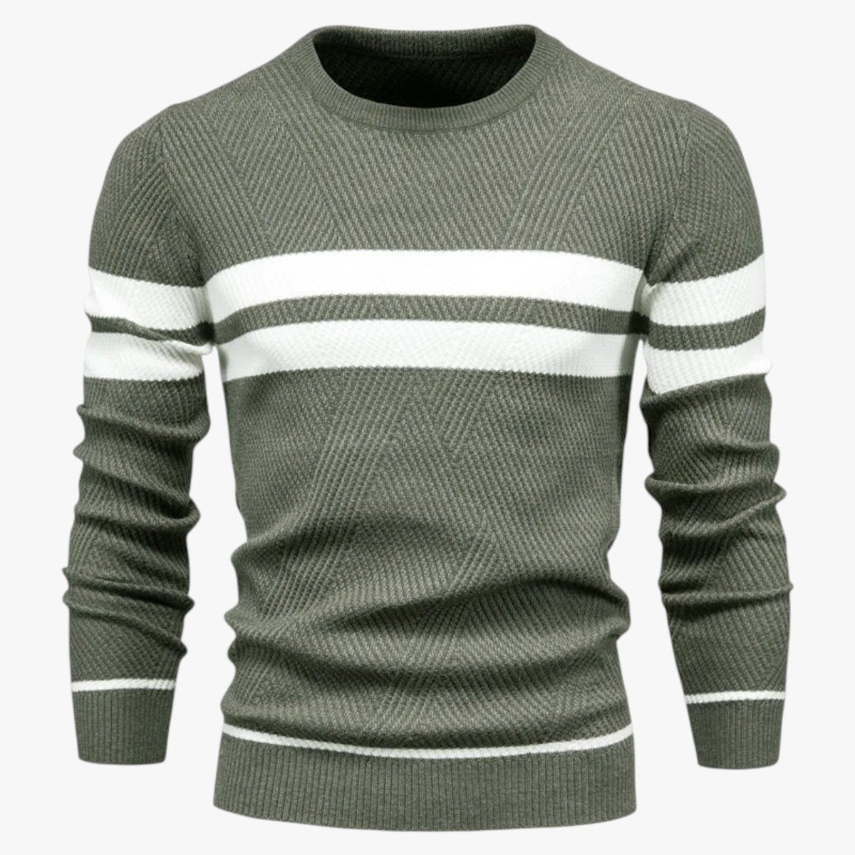 Slim-Fit Autumn Sweater with Subtle Floral Print