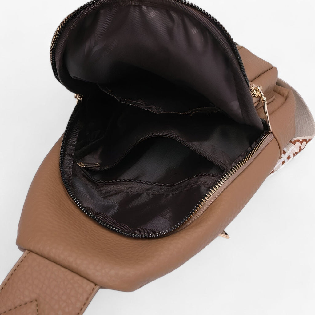 Compact PU Leather Chest Bag with Adjustable Strap