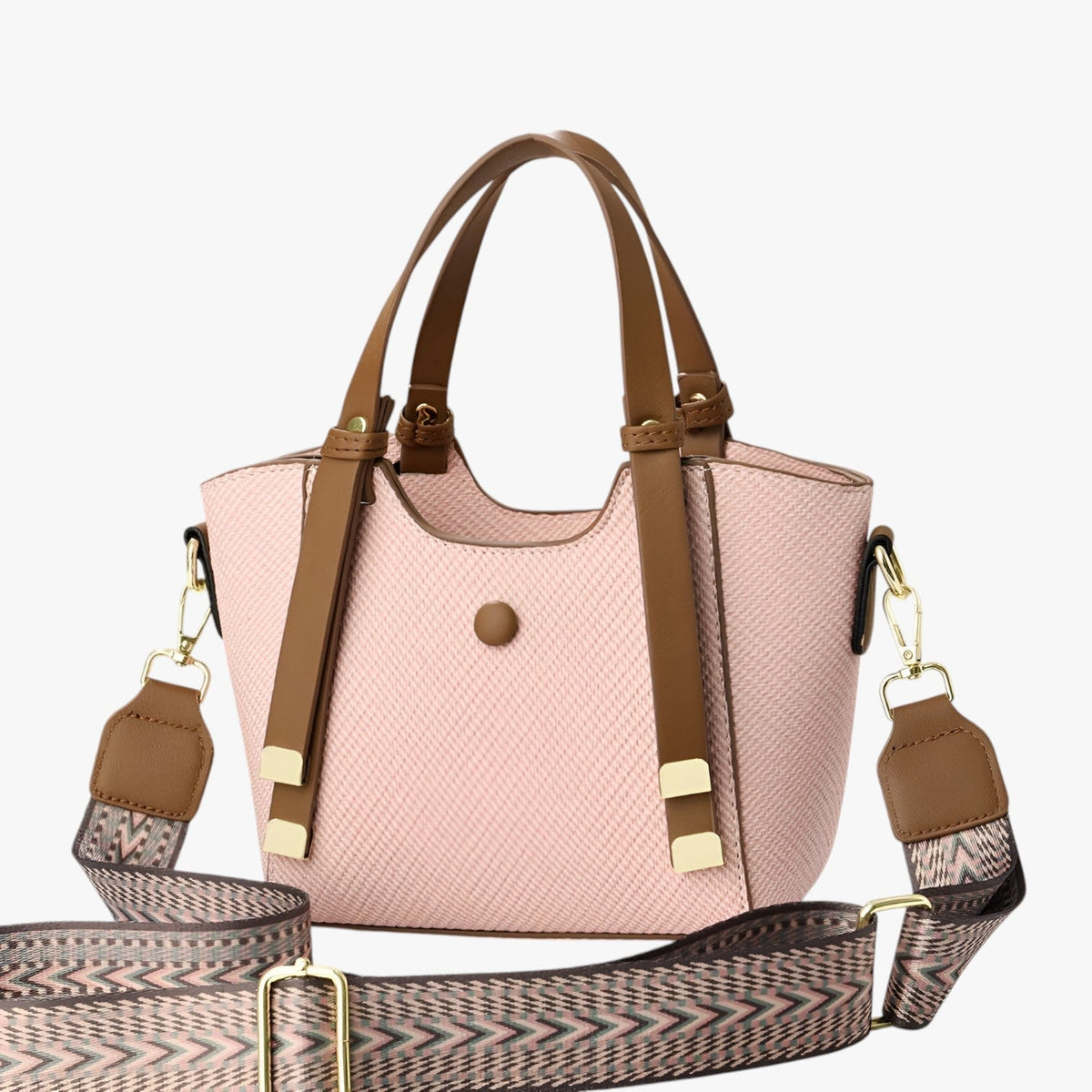 Eco-Leather Handbag with Reinforced Stitching and Compartments