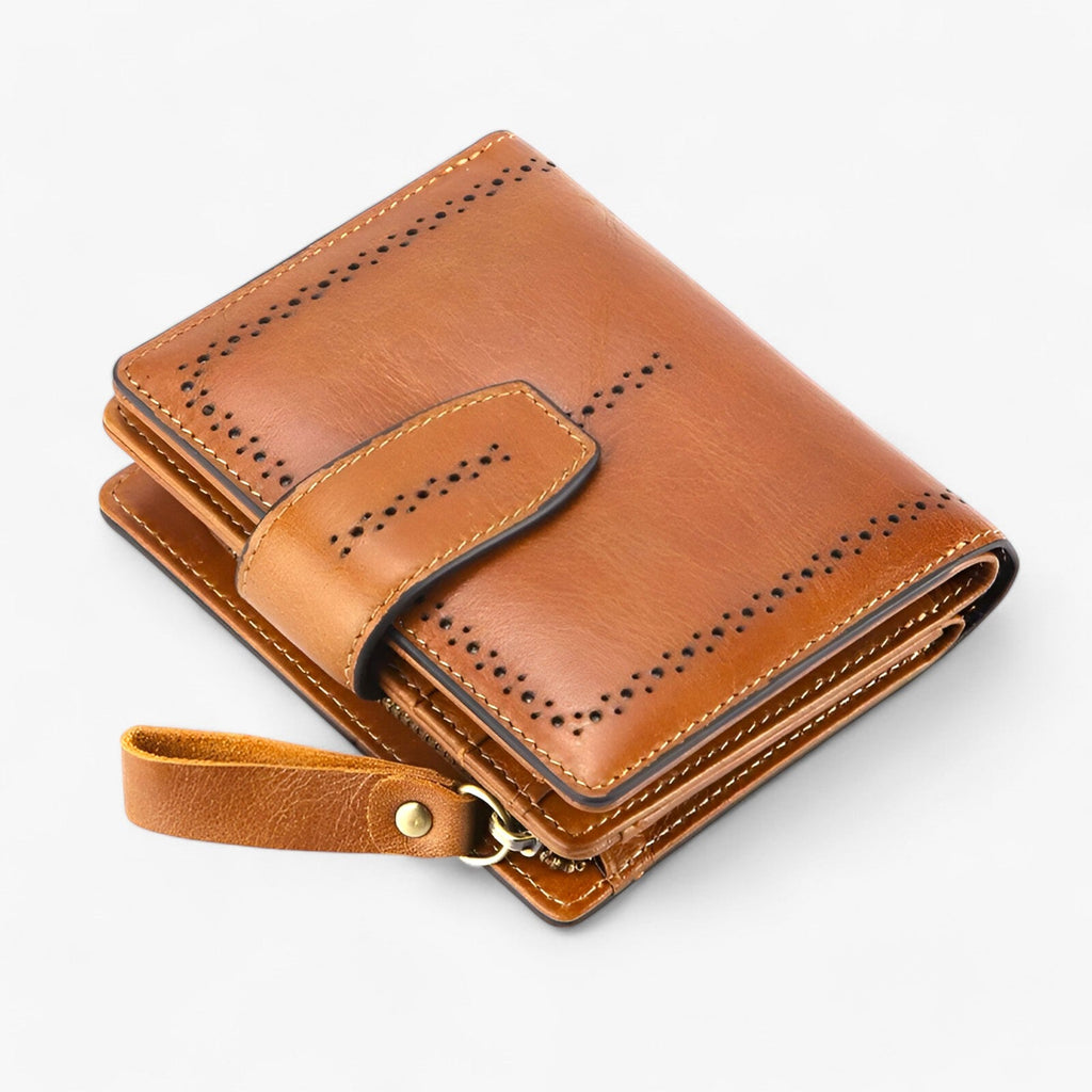 RFID-Blocking Compact Faux Leather Wallet with ID Window