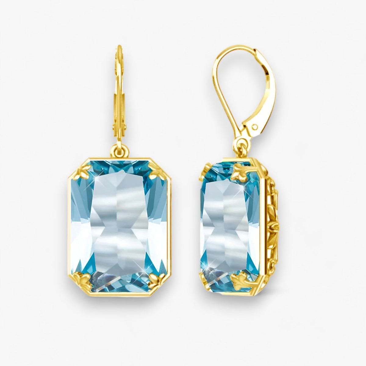 Gemstone Dangle Earrings with Gold and Silver Accents