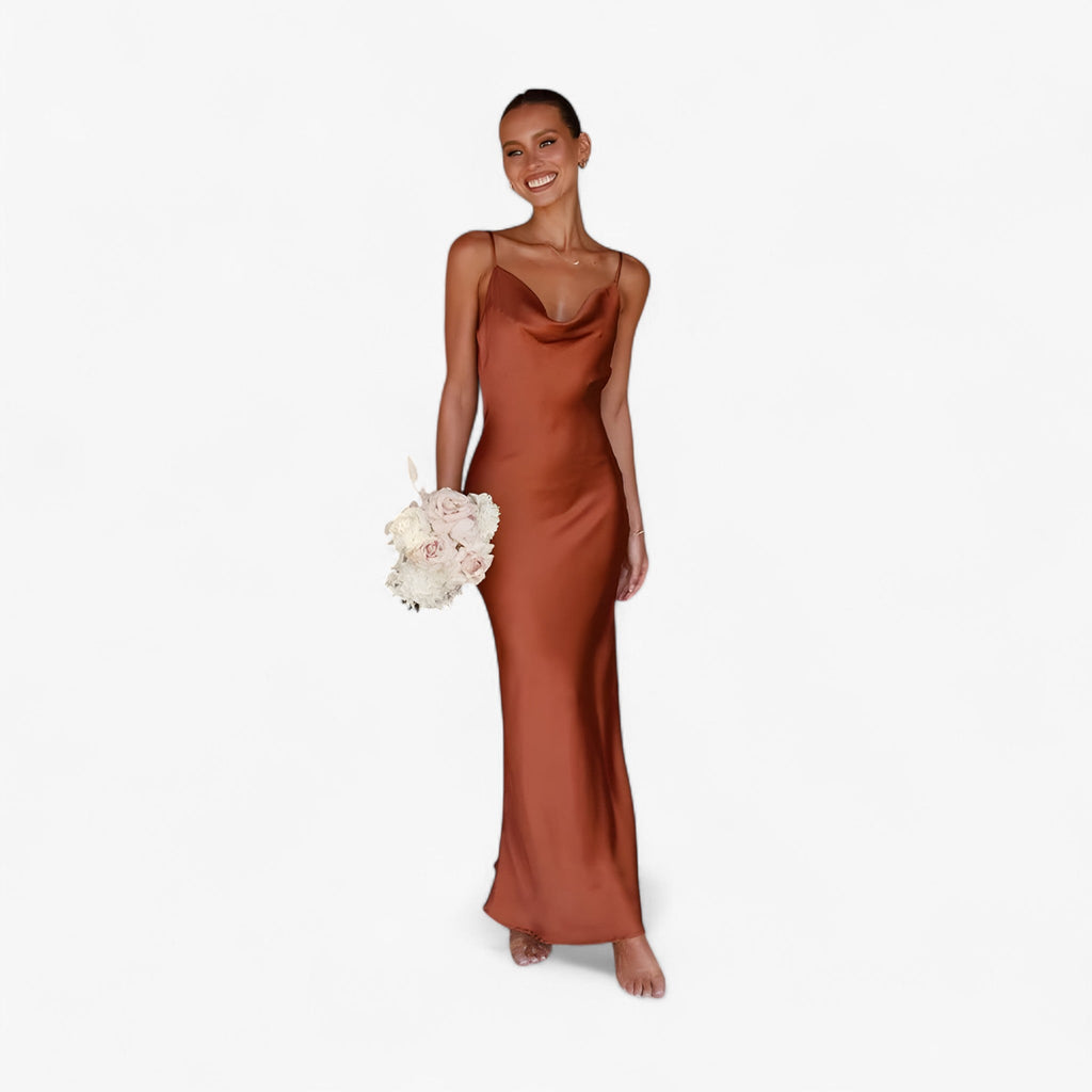 Flowing Silk Maxi Dress for Evening Occasions