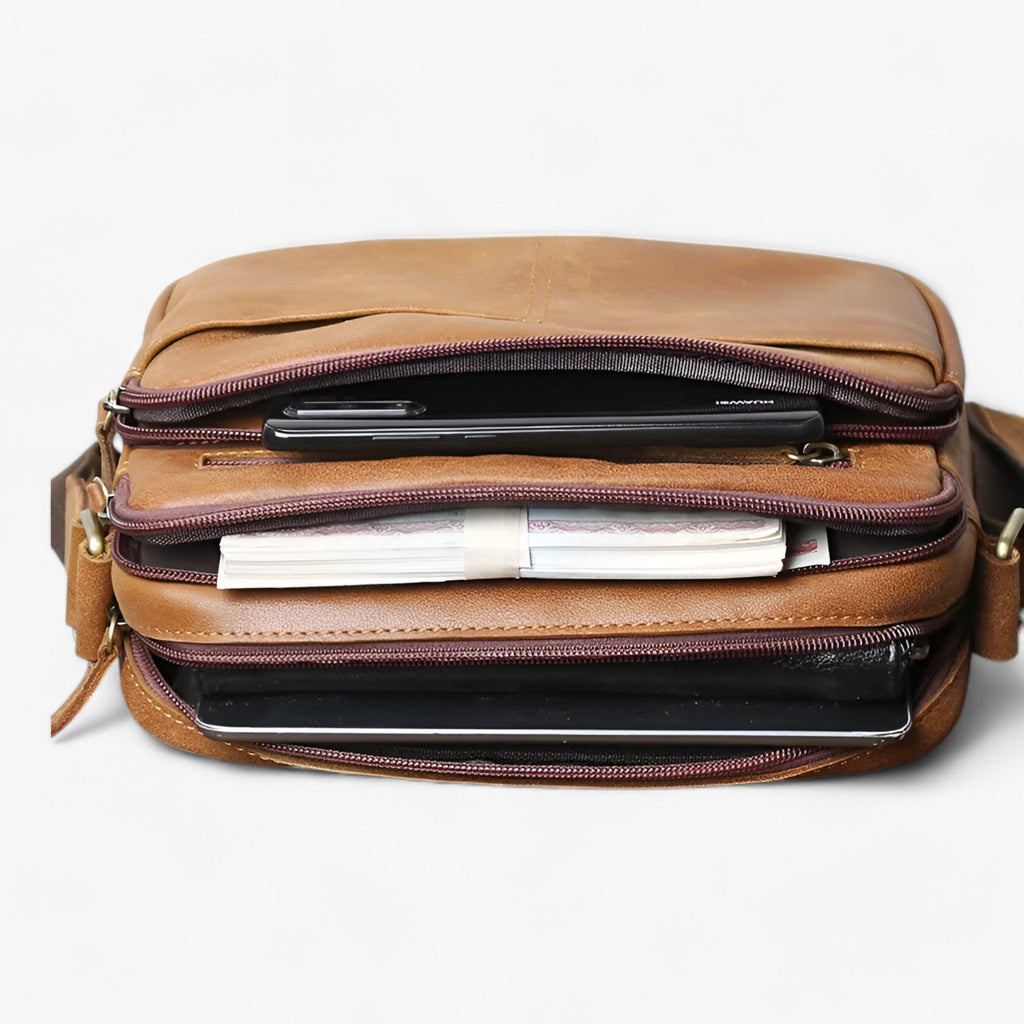 Matte Finish Shoulder Bag with Multiple Compartments